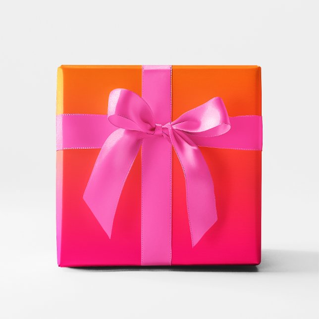Papel De Regalo Gradiente Naranja de Fuchsia (Fuchsia Orange Ombre Gradient Wrapping Paper)