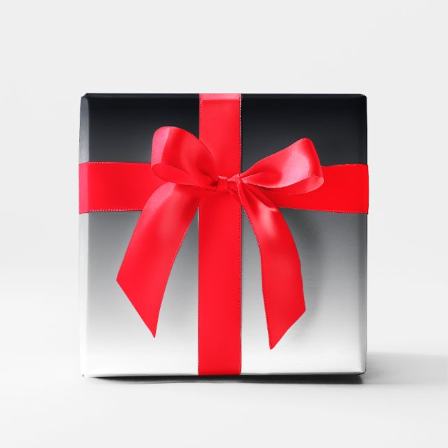 Papel De Regalo Gradiente negro (Black Grey White Ombre)