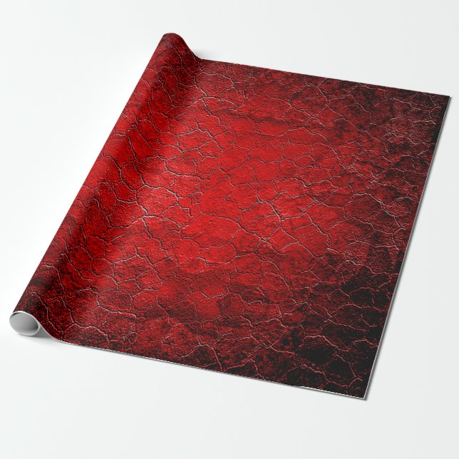 Papel De Regalo Gradiente negro de textura de grifo rojo (Desenrollado)