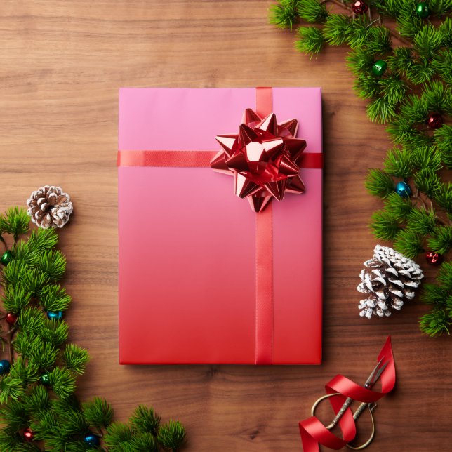Papel De Regalo Gradiente Ombré Rosa Rojo #2 (Regalo de vacaciones)