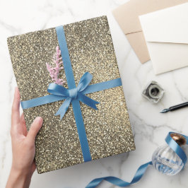 Papel De Regalo Gradiente Purpurina de la arena dorada de lujo Omb