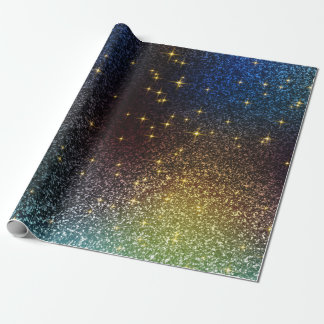 Papel De Regalo Gradiente purpurina espumoso con colores coloridos