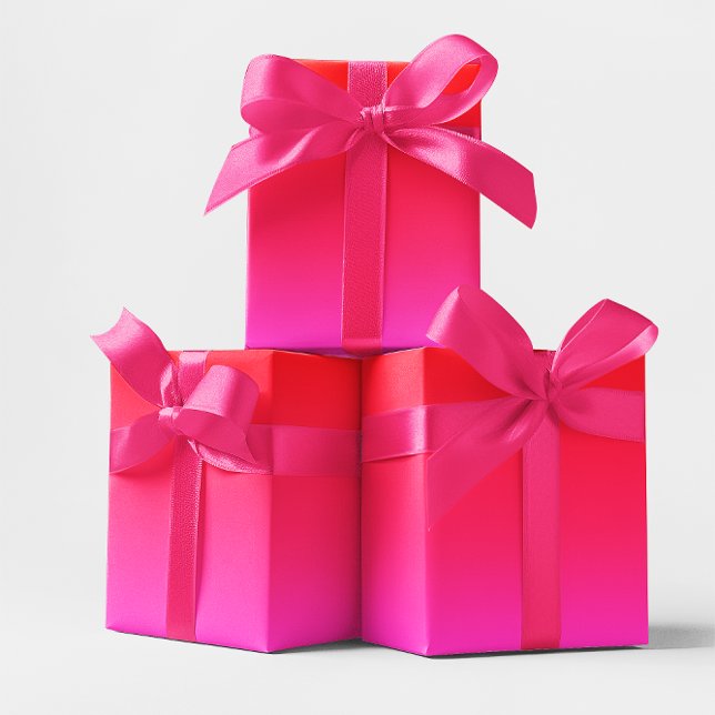 Papel De Regalo Gradiente rosa y rojo (Pink and Red Gradient Wrapping Paper)