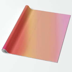 Papel De Regalo Gradiente Vibrante de Rosa Fuerte, Naranja y Amari