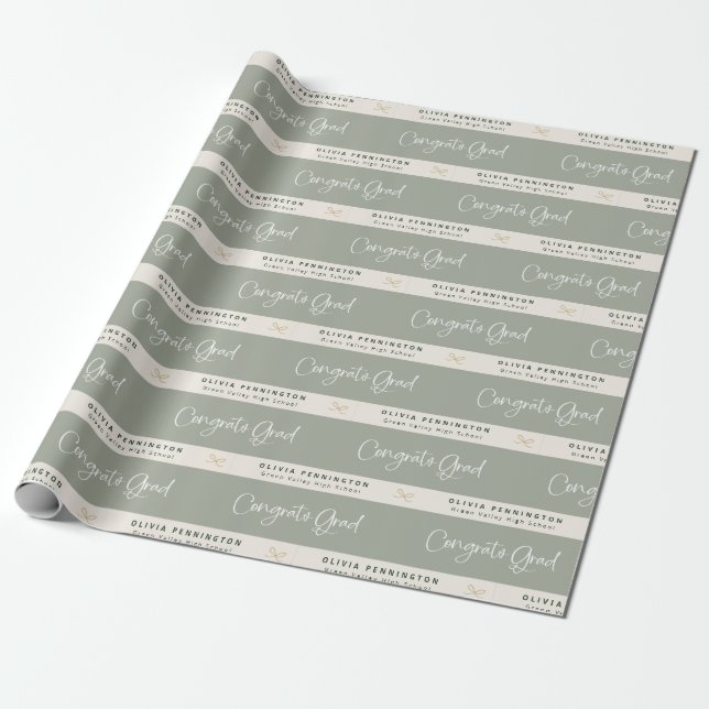 Papel De Regalo Grado de felicitaciones por nombre personalizado d (Desenrollado)