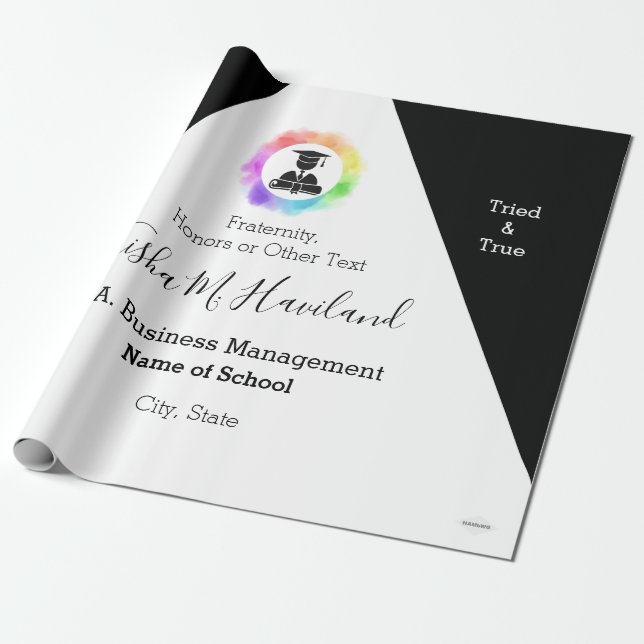 Papel De Regalo Graduación Ajuste de regalo Lilac y HAMbyWG blanco (Desenrollado)