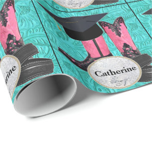 Papel De Regalo Graduación Cap Cowboy Boots Cinturón Personalizado