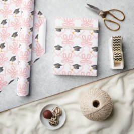 Papel De Regalo Graduación de coqueta de arco rosado