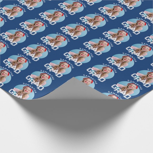 Papel De Regalo Graduación de fotografía de posgrado de secundaria (Esquina)