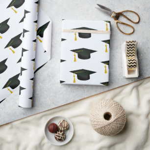 Papel De Regalo Graduación de Grad Cap y Tassel