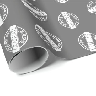 Papel De Regalo Graduación de grado de Personalizado gris