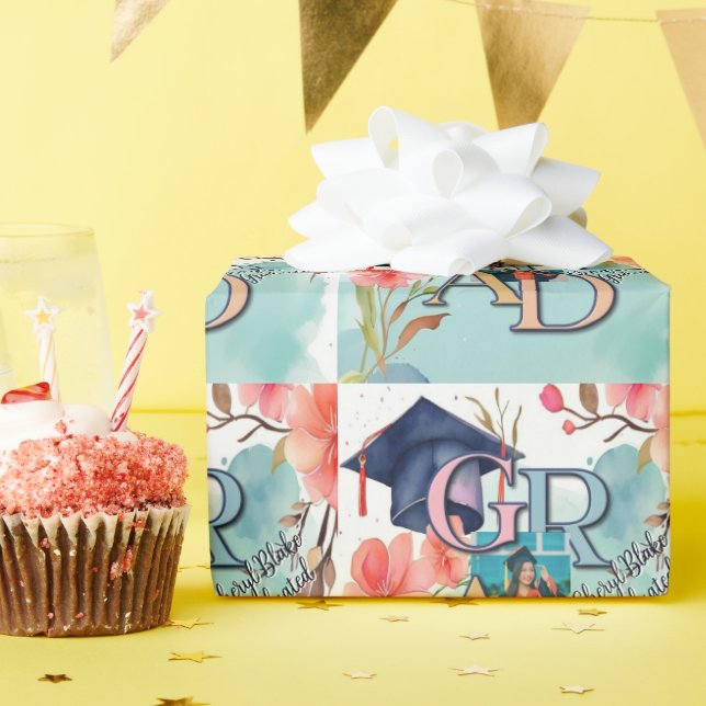 Papel De Regalo Graduación de imágenes en color agua (Fiesta de cumpleaños )