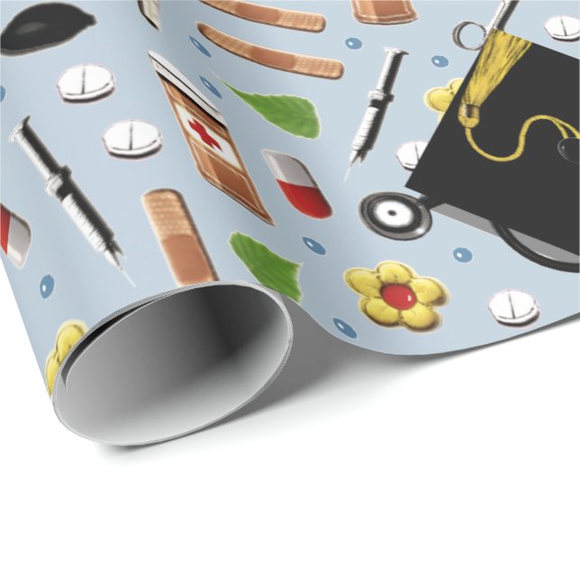 Papel De Regalo Graduación de la Escuela de Enfermería de Enfermer (Esquina del rollo)