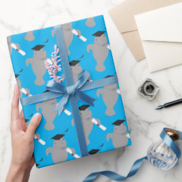 Papel De Regalo Graduación de Manatee Animal Divertido