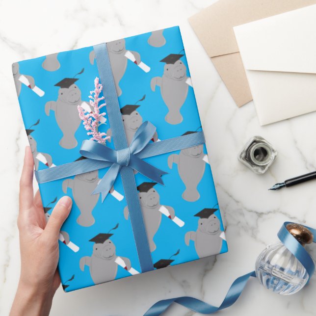 Papel De Regalo Graduación de Manatee Animal Divertido (Regalar)