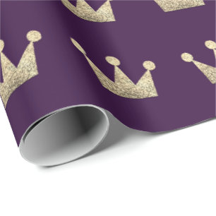 Papel De Regalo Graduación de oro Purpurina Crowne Ametist púrpura