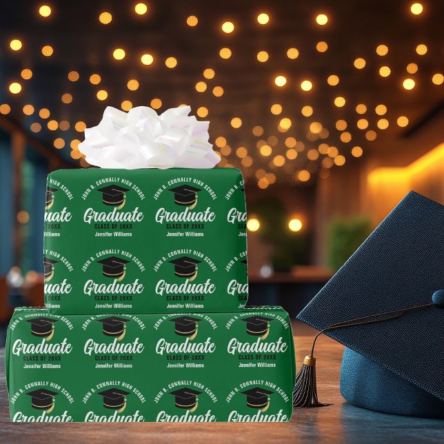 Papel De Regalo Graduación de Personalizable de Graduado Verde (Subido por el creador)