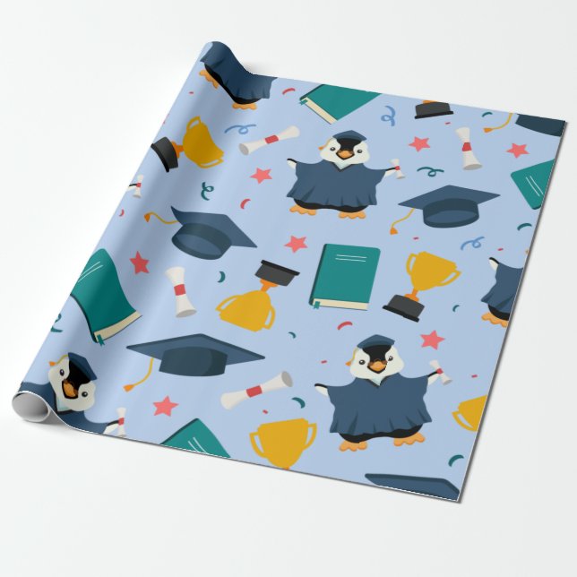 Papel De Regalo Graduación del pingüino (Desenrollado)