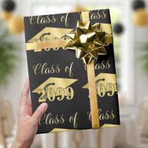 Graduación Dorado Metálico Año de Clase Editable N