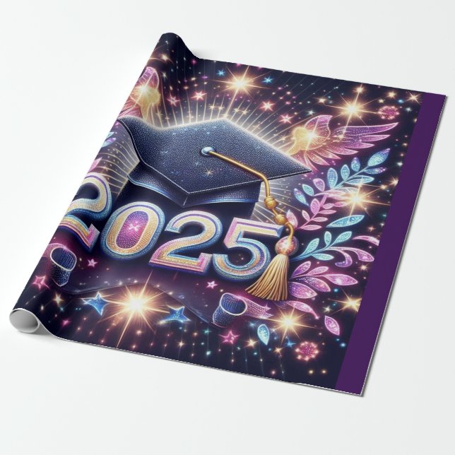 Papel De Regalo Graduación elegante 2025 (Desenrollado)