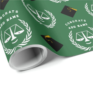 Papel De Regalo Graduación en Facultad de Derecho Libro Verde sobr