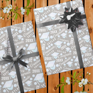 Papel De Regalo Graduación Graduado de Punto Polka de Moda Ópal Bl