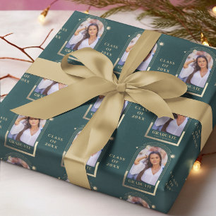 Papel De Regalo Graduación Green Gold Sun Moon Stars Grad Photo