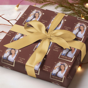 Papel De Regalo Graduación Oro Rojo Solar Estrellas de luna Grad F