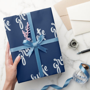 Papel De Regalo Graduación Simple  Graduación de Azul y Blanco Fie