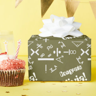 Papel De Regalo Graduado de Bronze Math