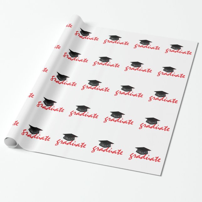 Papel De Regalo Graduado de Congrats (Desenrollado)