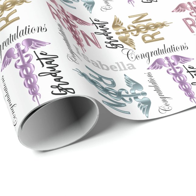Papel De Regalo Graduado de la enfermera (Esquina del rollo)