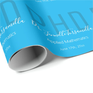 Papel De Regalo Graduado Keepsake Blue Name Degree PhD