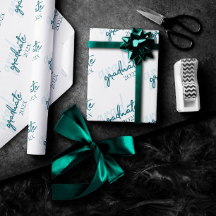 Papel De Regalo Graduado Mint Green   Guión de moda para sabios de
