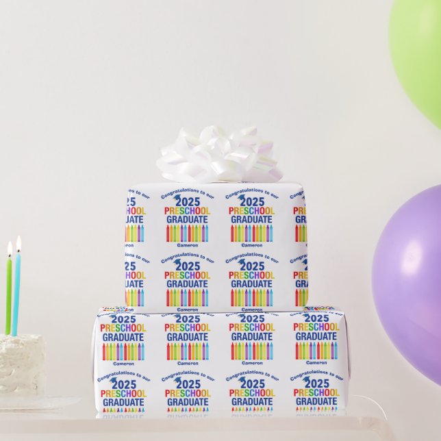 Papel De Regalo Graduado Personalizado de Graduación Preescolar 20 (Regalos de fiesta)