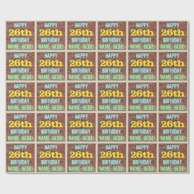 Papel De Regalo Graffiti en el muro de ladrillo inspirado en el cu (Superficie plana)