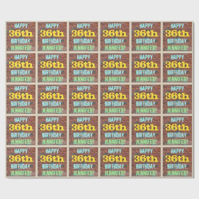 Papel De Regalo Graffiti en el muro de ladrillo inspirado en el cu (Superficie plana)