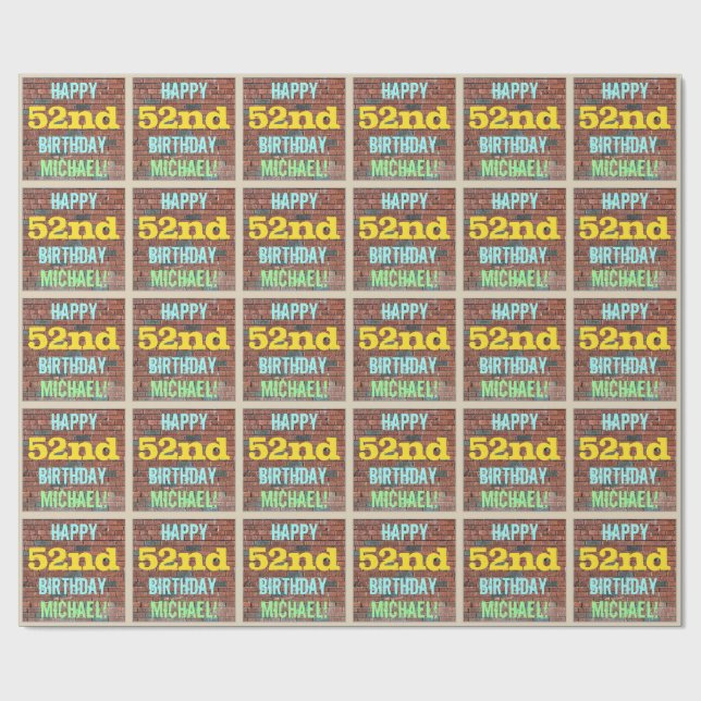 Papel De Regalo Graffiti en el muro de ladrillo inspirado en el cu (Superficie plana)