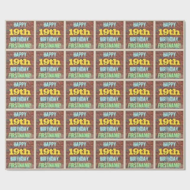 Papel De Regalo Graffiti en el muro de ladrillo inspirado en el de (Superficie plana)