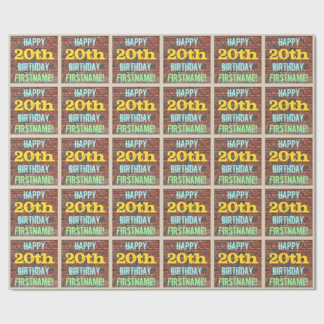 Papel De Regalo Graffiti en el muro de ladrillo inspirado en el vi (Superficie plana)