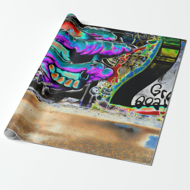 Papel De Regalo Graffiti Letra Urban Street Skull Wall Art (Desenrollado)