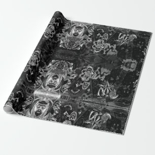 Papel De Regalo Graffiti Patrón Moderno De Grunge Blanco Y Negro