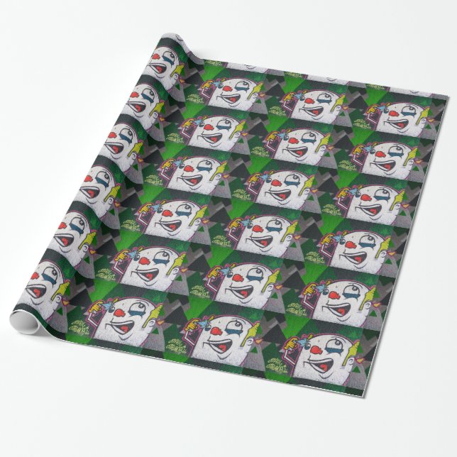 Papel De Regalo Graffiti Payaso blanco (Desenrollado)