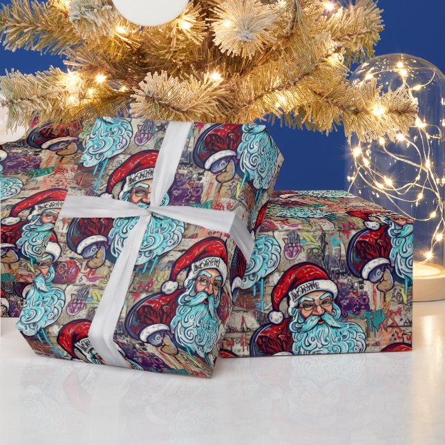 Papel De Regalo Graffiti Santa Christmas Wrapping Paper (Vacaciones)