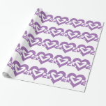 Papel De Regalo Gráfica de amor de Guay, púrpura<br><div class="desc">Un diseño de logo gráfico,  hecho por personalizado. AMO en morado.</div>