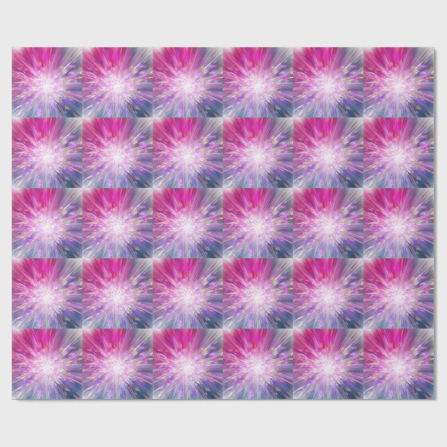 Papel De Regalo Gráfico abstracto de explosión de energía rosa y a (Superficie plana)