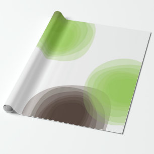 Papel De Regalo Gráfico abstracto verde, moderno, simple, floral