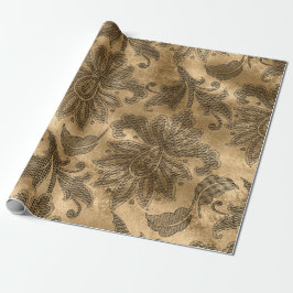 Papel de regalo gráfico con estampado damasco de p