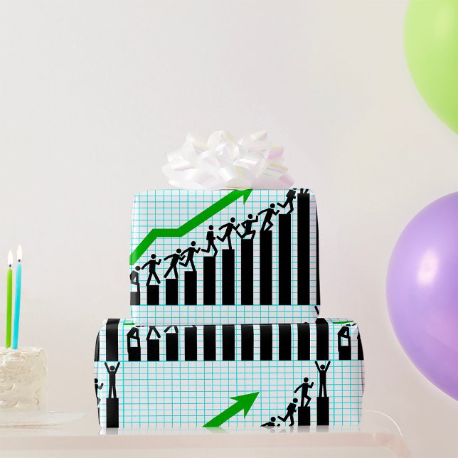 Papel De Regalo Gráfico de barras de progreso de éxito de crecimie (Subido por el creador)