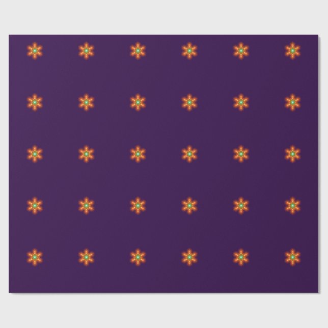Papel De Regalo Gráfico de flor con brillo neón futurista (Superficie plana)